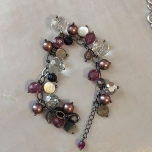 Lia Sophia purple dangle bead bracelet